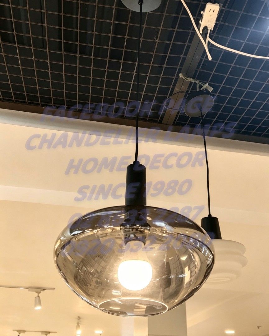 28cm smokey glass pendant lights (Category: Lighting) located in Antipolo. Submitted by homelightingtrading (Listing ID 1464783071, Image 2). Description: CASH ON DELIVERY METRO MANILA ONLY WITH DELIVERY FEE PROVINCE AREA PAYMENT FIRST POLICY WITH SHIPPING FEE. ORDER TODAY DELIVER SHIPPING TODAY.