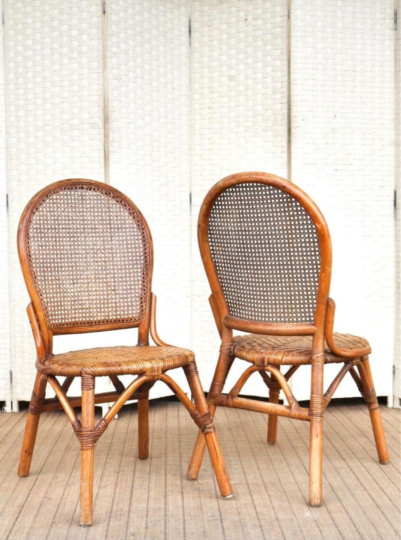 2PCS RATTAN DINING CHAIRS (Category: Chairs) located in Manila. Submitted by _chinixx (Listing ID 1464899883, Image 2). Description: JAPAN SURPLUS FURNITURE 2PCS RATTAN DINING CHAIRS Size 17D x 16SH x 37H in inches (AS-IS ITEM) *Minimal Scratch Only IN GOOD CONDITION.