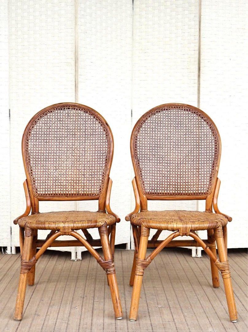 2PCS RATTAN DINING CHAIRS (Category: Chairs) located in Manila. Submitted by _chinixx (Listing ID 1464899883, Image 1). Description: JAPAN SURPLUS FURNITURE 2PCS RATTAN DINING CHAIRS Size 17D x 16SH x 37H in inches (AS-IS ITEM) *Minimal Scratch Only IN GOOD CONDITION.