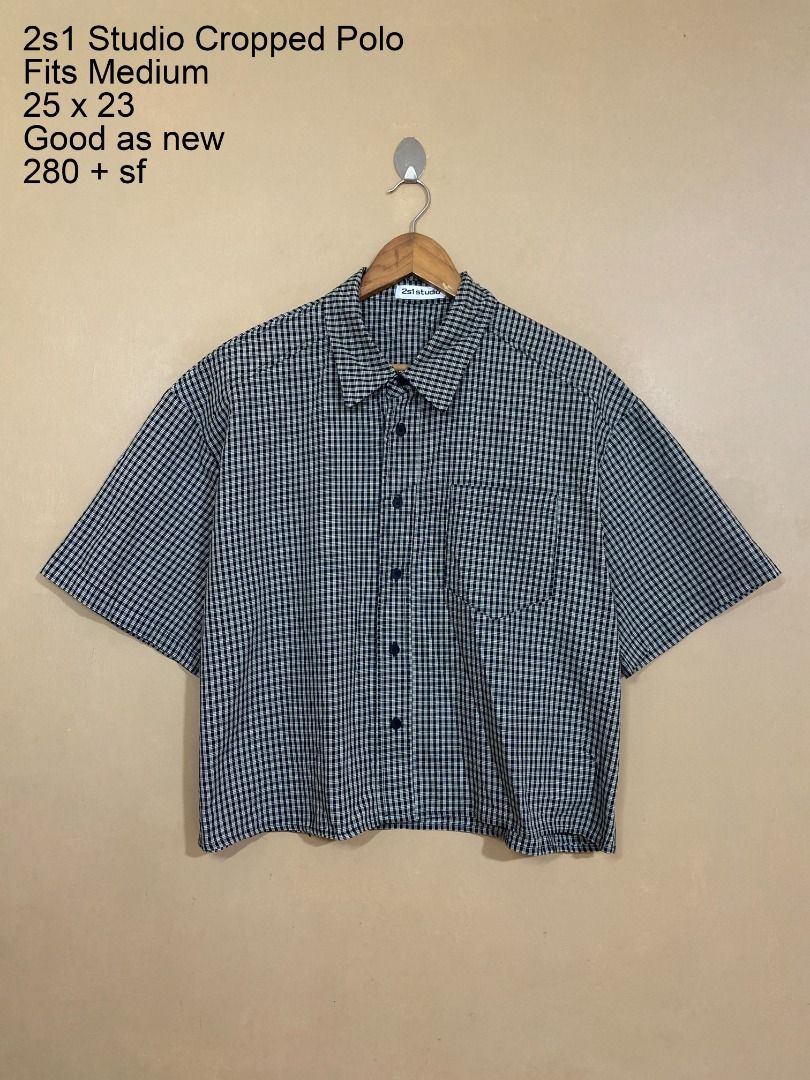 2s1 Studio Checkered Cropped Polo (Category: Tshirts & Polo Shirts ) located in Cadiz. Submitted by thespotcdz (Listing ID 1464788034, Image 1). Description: Best Fit Medium 25 x 23 Good as new 280 + sf.