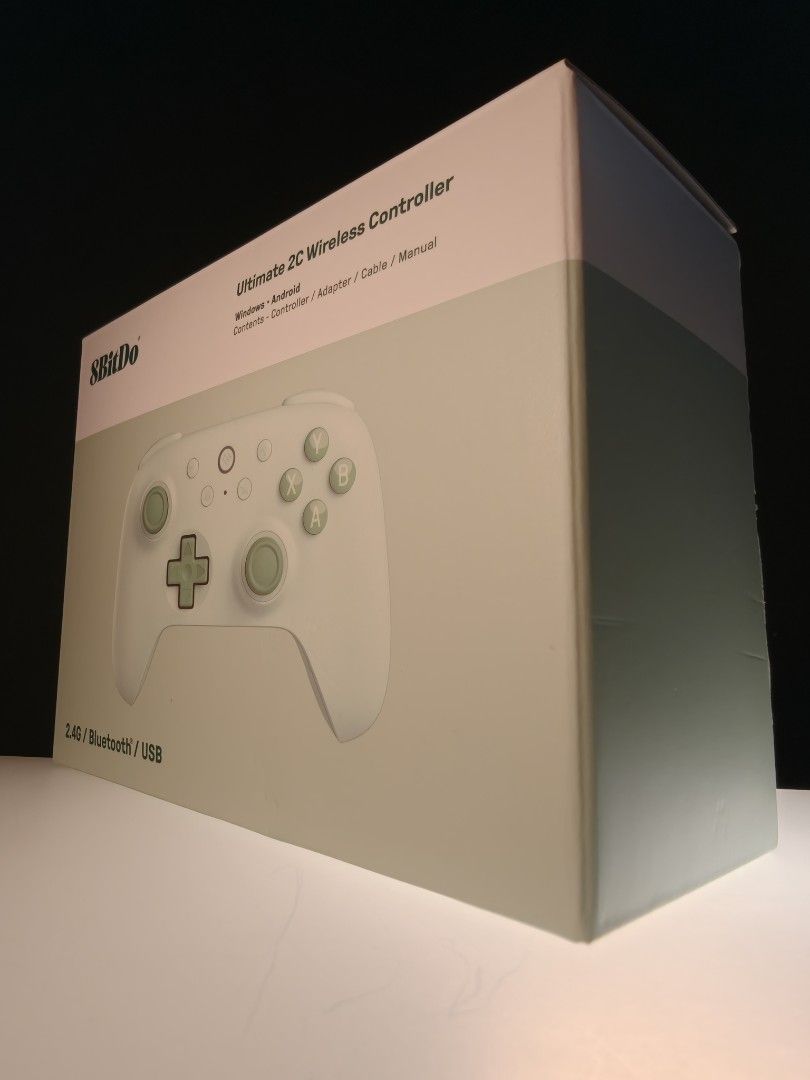 8BitDo Ultimate 2C Wireless Controller (Category: Controllers) located in Singapore. Submitted by dippercopper (Listing ID 1464806603, Image 3). Description: - Model: 8BitDo Ultimate 2C Wireless Controller - Color: Mint Green - Compatibility: Windows and Android - Condition: Like-new - Bought this in 26 Dec 2025. Used it a few times. - Included: 2.4G USB adapter, USB-C cable, Manual, and Original box. - Meetup & Cash payments only.