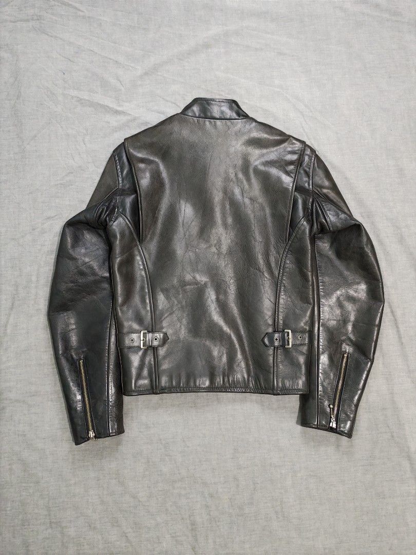 90s indian motorcycle steerhide cafe racer jacket (Category: Coats, Jackets and Outerwear) located in Baguio. Submitted by used_clothing2600 (Listing ID 1464782239, Image 2). Description: 90s Indian motorcycle steerhide cafe racer jacket size 36 verygood condition pit to pit 18.5 length 24 shoulders 17 sleeve length 24.5 P 8,800.