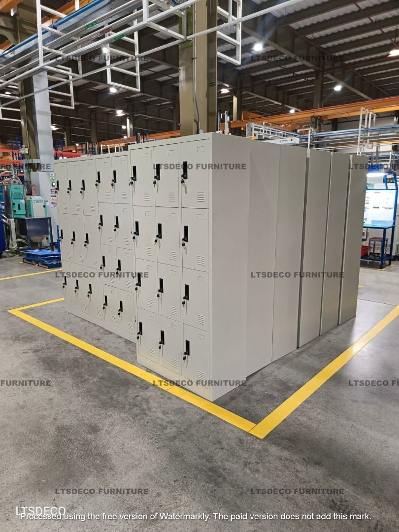9 DOOR STEEL LOCKER (Category: Office Furniture & Fixtures) located in Caloocan City. Submitted by talaltsdeco (Listing ID 1464823537, Image 1). Description: - Product: 9 Door Steel Locker - Color: Neutral Gray / Beige - Material: Heavy-duty cold-rolled steel for maximum durability - Security: Individual cam locks with keys included for each of the 9 compartments - Ventilation: Built-in air vents on each door to keep stored items fresh - Applicat