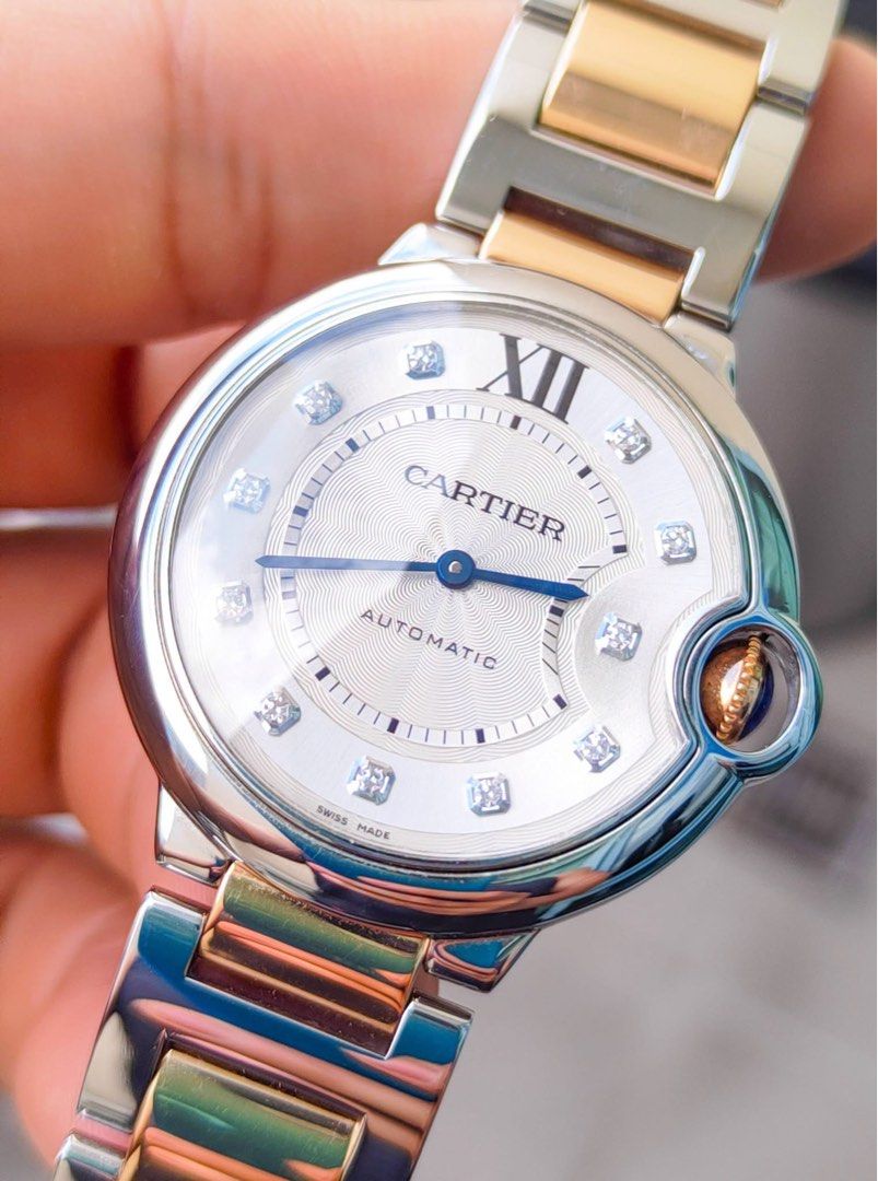 ✨ 2016 CARTIER BALLON BLEU TWO-TONE ✨ (Category: Men's Watches) located in Manila. Submitted by kristinepenafiel (Listing ID 1464951218, Image 3). Description: ✨ 2016 CARTIER BALLON BLEU TWO-TONE ✨ Elegant 36mm Ballon Bleu featuring a stunning Big Diamond Dial. 💎 💰 ₱368,000 Ref. WE902031 18K Rose Gold & Steel Automatic Movement Complete Set | 9/10 📍 Eastwood Showroom — By Appointment 📩 DM for inquiries..