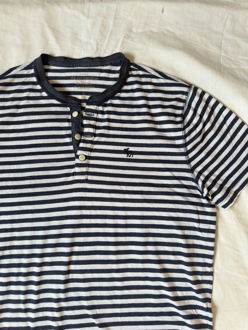 Abercombie & Fitch Henley Striped (Category: Formal Shirts) located in Davao. Submitted by kelsocool (Listing ID 1464895477, Image 3). Description: Abercrombie & Fitch Striped Henley Dimes: 27.5 - length 20.5 - width 8.5 - sleeve fav! good condition no major issue item have already been washed Color rate: 9.5/10.