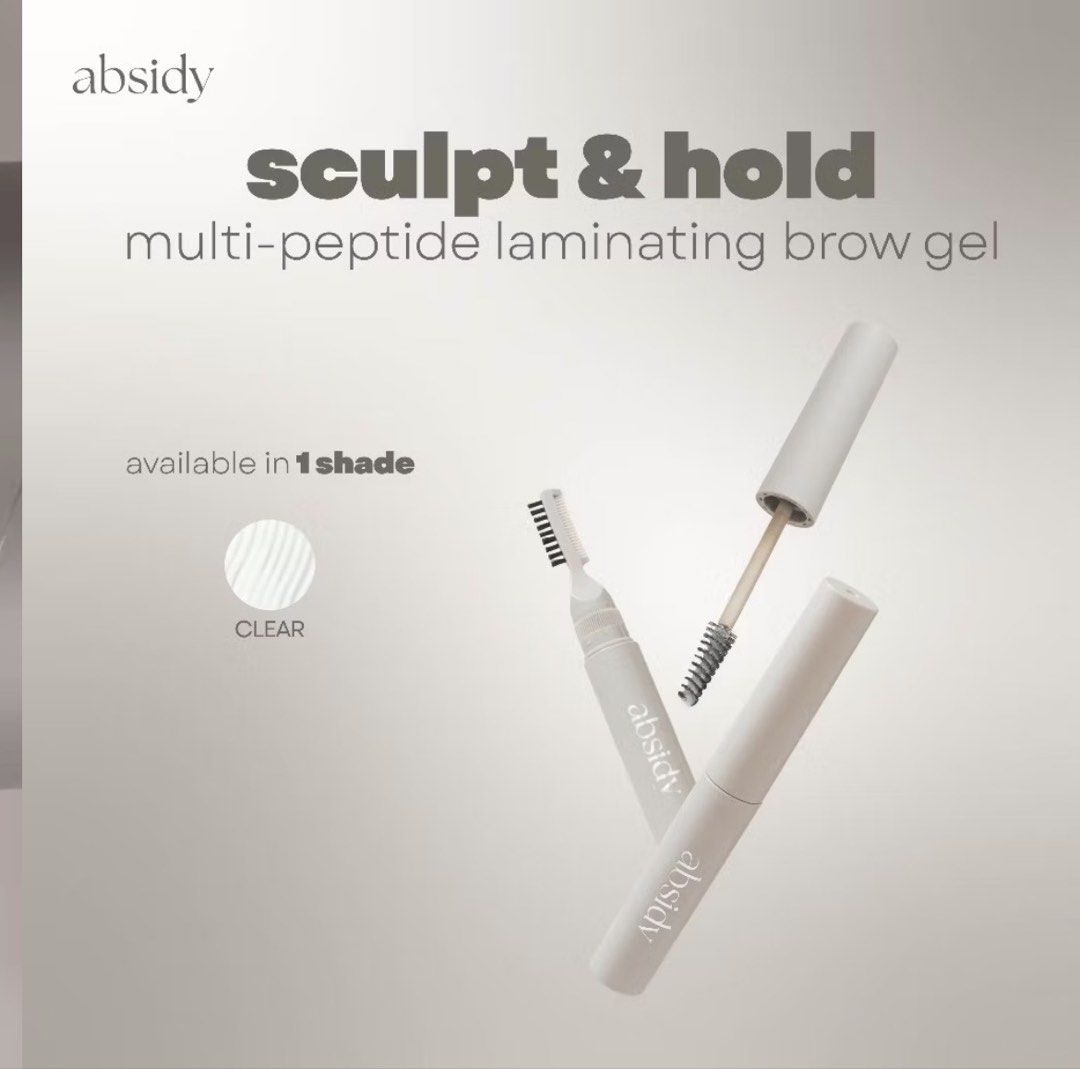 Absidy Sculpt & Hold Multi-Peptide Laminating Brow Gel (Category: Makeup) located in Caloocan City. Submitted by graaaaah13 (Listing ID 1464938747, Image 1). Description: Absidy Sculpt and Hold Multi-Peptide Laminating Brow Gel in Clear. No longer have box and was used twice already just to check if bagay ang laminated brows for me, but hindi pala. *Photo from the orange app. Selling for 280php nalang. .
