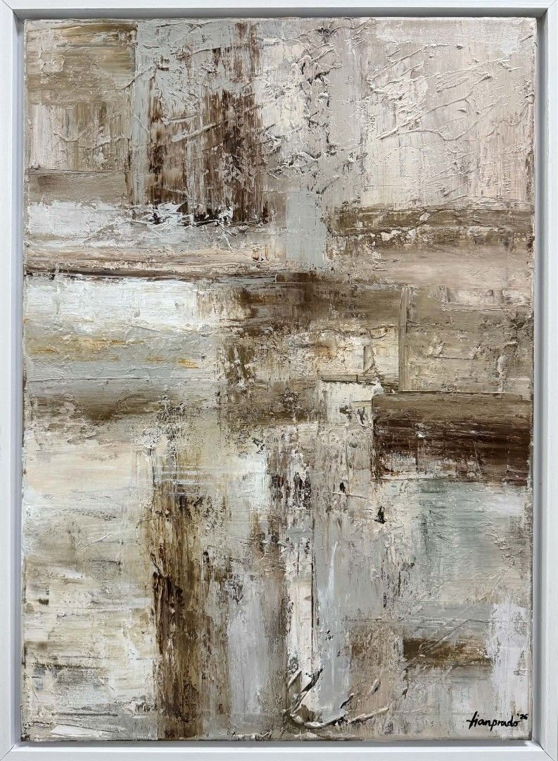 Abstract Painting "Earthy Renewal" (Category: Art & Prints) located in Quezon City. Submitted by obranitian (Listing ID 1464890998, Image 3). Description: Size: 70 x 50 cm Acrylic paint with varnish finishing On stretched Canvas with white frame With COA Ready to Display Pm me for details..