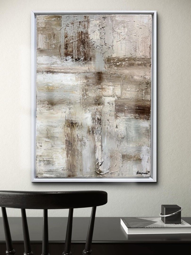 Abstract Painting "Earthy Renewal" (Category: Art & Prints) located in Quezon City. Submitted by obranitian (Listing ID 1464890998, Image 1). Description: Size: 70 x 50 cm Acrylic paint with varnish finishing On stretched Canvas with white frame With COA Ready to Display Pm me for details..