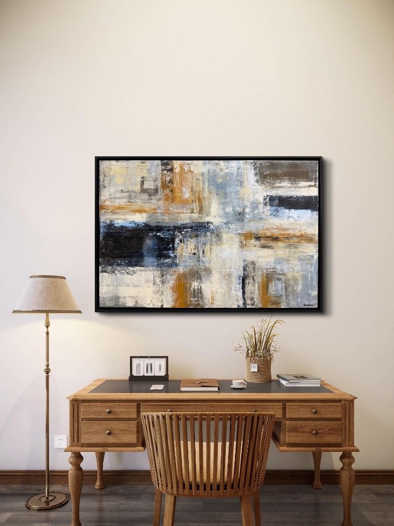 Abstract Painting "Serenity and Strength" (Category: Art & Prints) located in Quezon City. Submitted by obranitian (Listing ID 1464887932, Image 3). Description: Size: 80 x 120 cm Acrylic paint with varnish finishing On stretched Canvas with black frame With COA Ready to Display Pm me for details..