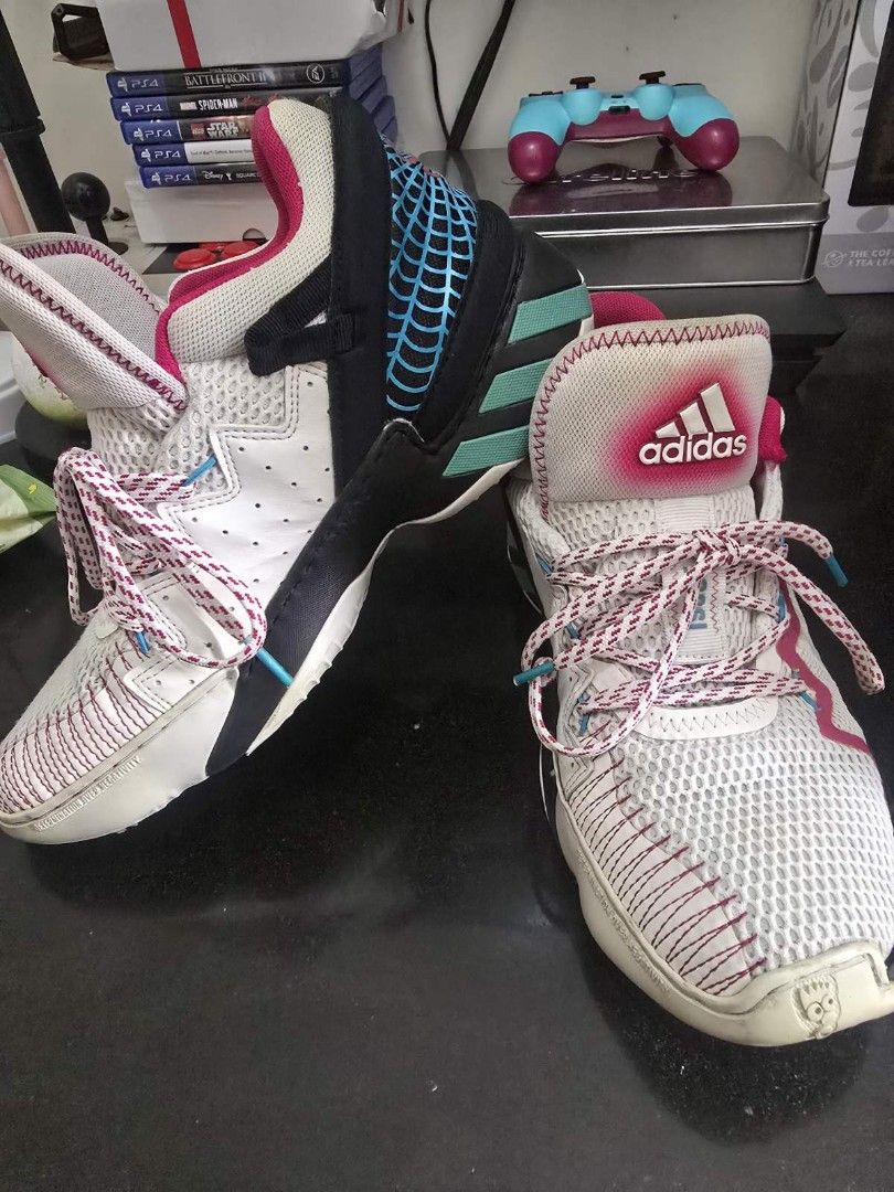 Adidas Don Issue 2 Spider-Man Sneakers (Category: Sneakers) located in Las Pinas. Submitted by dar606 (Listing ID 1464827177, Image 1). Description: Original/authentic. Clean overall, inside/outside just needs light cleaning. No box. Sole has aging/peeling and side has been stitched/repaired, so selling as-is/for repair or collection. Please see photos for condition. RFS: Decluttering..