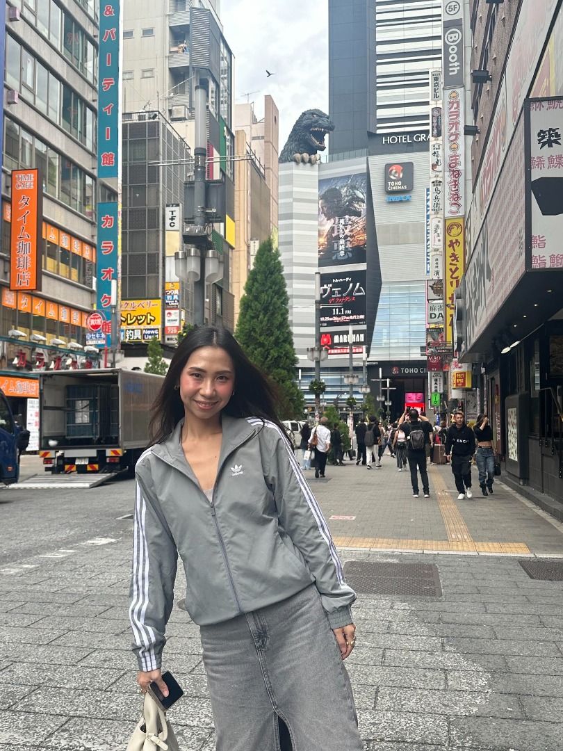 Adidas Gray Zip-Up Track Jacket (Category: Coats, Jackets and Outerwear) located in Manila. Submitted by yvettepreloved (Listing ID 1464803192, Image 1). Description: Only worn once during my trip to Tokyo. Bought from Tokyo as well! .
