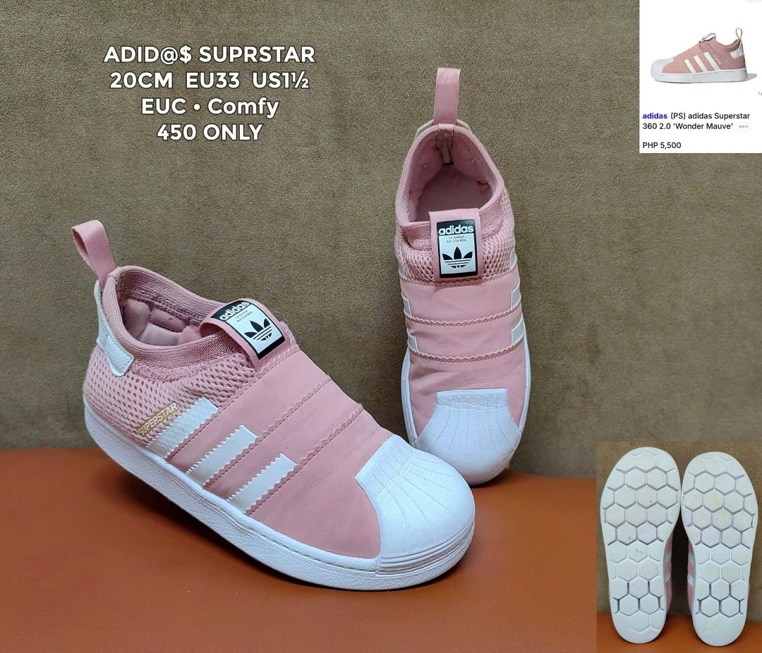 ADIDAS SUPERSTAR (Category: Babies & Kids Fashion) located in Cebu City. Submitted by shopwithshee (Listing ID 1464930439, Image 1). Description: Hi🖐 Welcome to my shop! All items are guaranteed 💯 orig. All Br@nded preloved items with ff conditions; Likenew ( LN), Excellent Used condition ( EUC), Very good condition (VGUC) Kindly refer Details in the pic. Dont hesitate to dm for more pics and angle you want to see. I will be happy to respond to