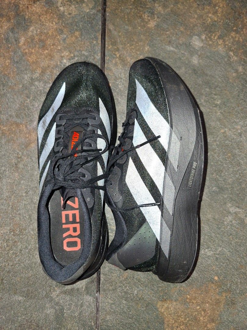 ADIZERO Evo Sl Japan bought (Category: Sneakers) located in Manila. Submitted by mialiurshop (Listing ID 1464901963, Image 2). Description: Used and bought in Japan. Good as new because never used it after going back ph due to its oversize on me. I just don't have a choice back then but bought it anyway because of the lightness and comfort. No box only Abc mart paper bag..