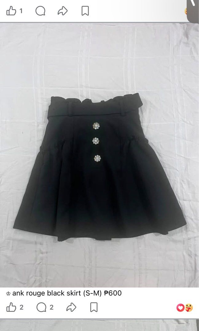 ank rouge black skirt (Category: Skirts) located in Manila. Submitted by femmelita (Listing ID 1464858444, Image 1). Description: REPOST from my old carousell acc listing on: @femmejolica ♔ ank rouge black skirt ❤︎⁠ used once ❤︎⁠ size: S-M ❤︎ selling for: ₱500 ♔ based in pasig $$$ gcash only & no rush shipping.