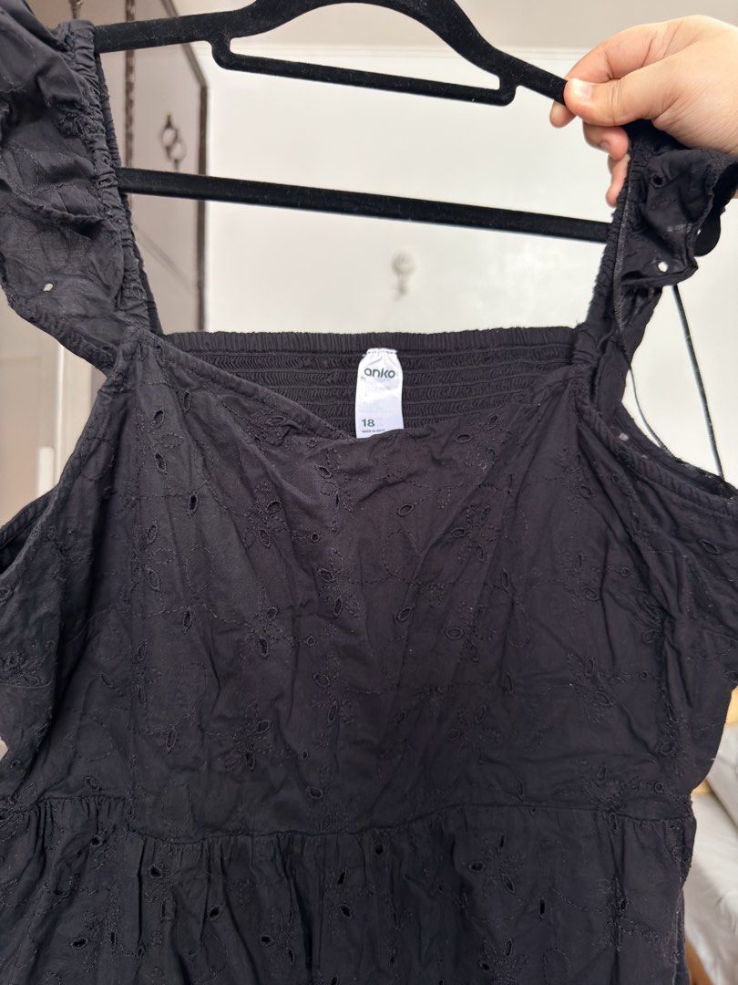 Anko Eyelet Dress (Category: Dresses) located in Las Pinas. Submitted by monicaspreloved (Listing ID 1464851326, Image 2). Description: Fits xl-xxl Smocked back No flaws MOP: Bank transfer only Shipping: Grab/Lalamove/J&T.