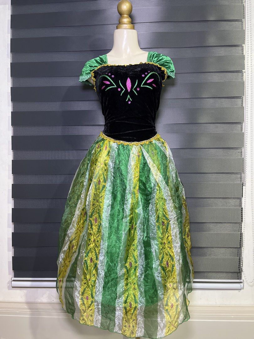Anna Coronation Dress Princess Costume (Category: Dresses) located in Caloocan City. Submitted by unicakczxc (Listing ID 1464913155, Image 1). Description: ANNA CORONATION COSTUME FROZEN ADULT MEDIUM TO LARGE FIT 999 ONLY BRAND NEW CONDITION - Anna coronation-inspired green and black costume.