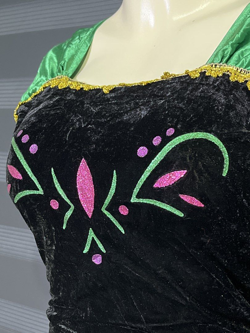 Anna Coronation Dress Princess Costume (Category: Dresses) located in Caloocan City. Submitted by unicakczxc (Listing ID 1464913155, Image 3). Description: ANNA CORONATION COSTUME FROZEN ADULT MEDIUM TO LARGE FIT 999 ONLY BRAND NEW CONDITION - Anna coronation-inspired green and black costume.
