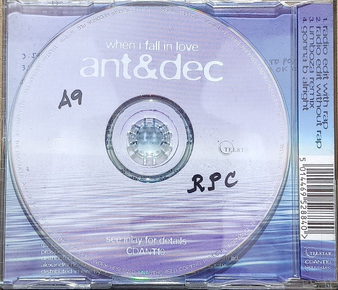 Ant & Dec - When I Fall In Love CD Single (Category: CDs & DVDs) located in Manila. Submitted by ruelcabrer77078 (Listing ID 1464818092, Image 3). Description: - Artist: Ant & Dec - Title: When I Fall In Love CD Single - Release Year: 1996 - Label: Telstar Records - Tracks: 4 tracks including radio edits, Umboza remix, and Gonna B Alright - Condition: Includes original jewel case and artwork inlay with track listing - Shipping or meet-up options 