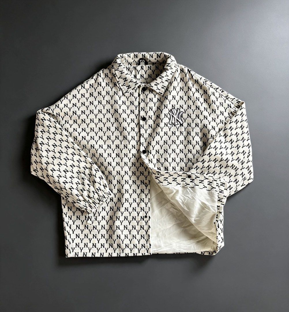 AOP MLB NY (Category: Coats, Jackets and Outerwear) located in Manila. Submitted by lardo.599 (Listing ID 1464929114, Image 2). Description: Issue no tags declare off Hard denim Color rate 10/10 Dimes 25x27.