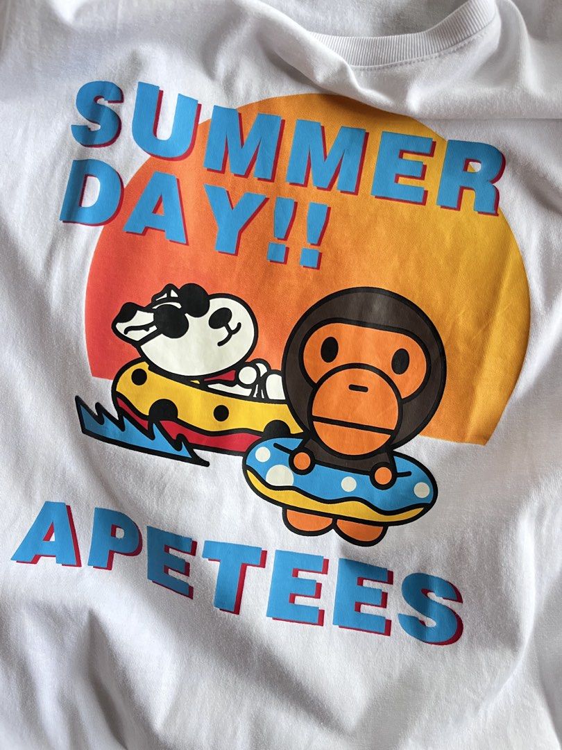 Ape tees (Category: Tshirts & Polo Shirts ) located in Manila. Submitted by lardo.599 (Listing ID 1464924392, Image 3). Description: No issue Complete tags Color rate 10/10 No crack prints Dimes 20x27.