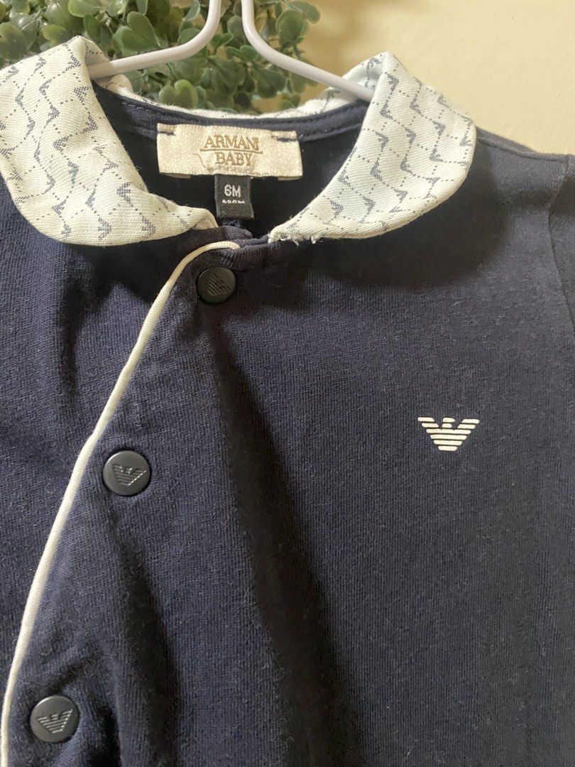 Armani navy blue footed frogsuit (Category: Babies & Kids Fashion) located in Manila. Submitted by avathriftedcloset (Listing ID 1464875899, Image 2). Description: .