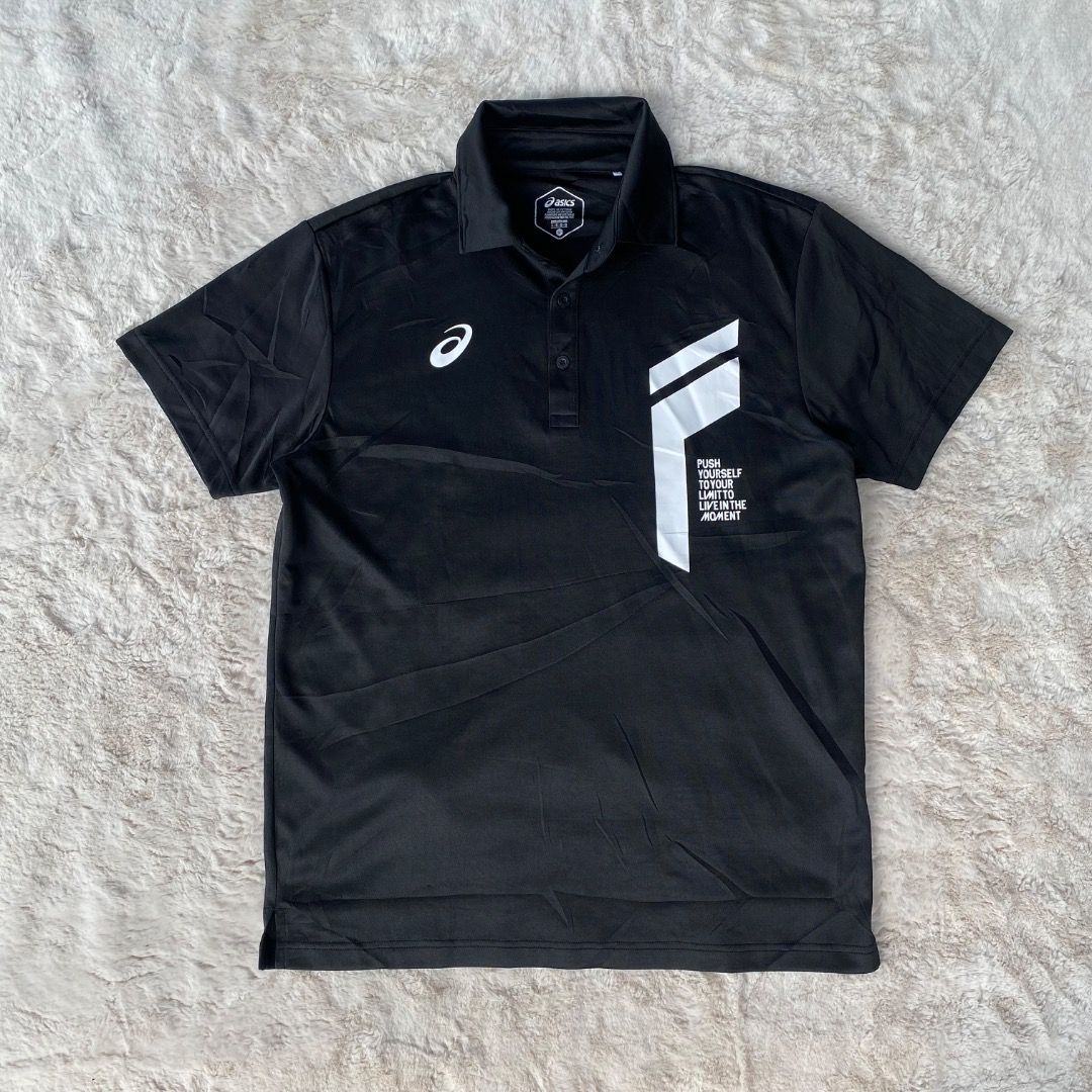 ASICS - DRIFIT POLO SHIRT (Category: Activewear) located in Bacolod City. Submitted by mic_moneyyyyy (Listing ID 1464891528, Image 1). Description: ASICS - DRIFIT POLO SHIRT AUTHENTIC Size : Tagged as Medium Width : 21 Length : 27 Condition : Excellent No issue need wash.