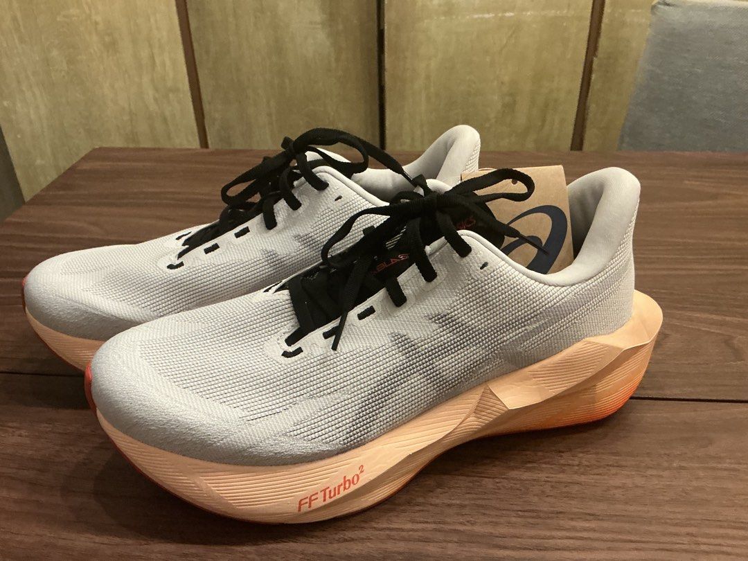 ASICS Novablast 6 Running Shoes (Category: Sneakers) located in Cabanatuan. Submitted by dknight1052 (Listing ID 1464876116, Image 2). Description: - Brand new with original store tag attached - Color: White upper with stylish peachy orange FF Turbo midsole and black laces - Cushioning: High-performance FF Turbo foam for ultimate comfort - Material: Breathable knit upper for maximum airflow - Sole: Excellent grip with zero wear on treads.