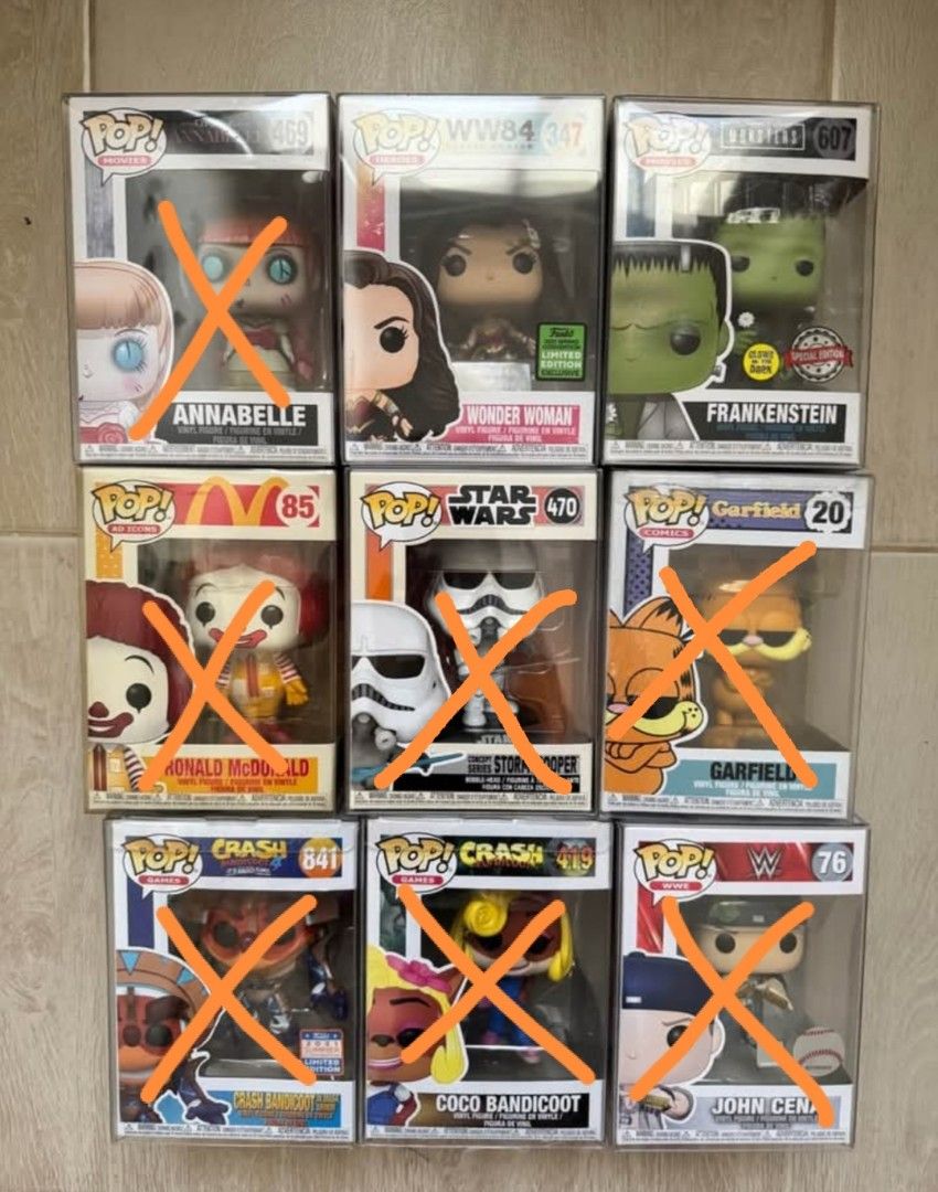 Assorted Funko Pop (Category: Action & Battle Toys) located in Manila. Submitted by burn.pavs (Listing ID 1464924031, Image 1). Description: RFS: Decluttering Pm for actual photos..