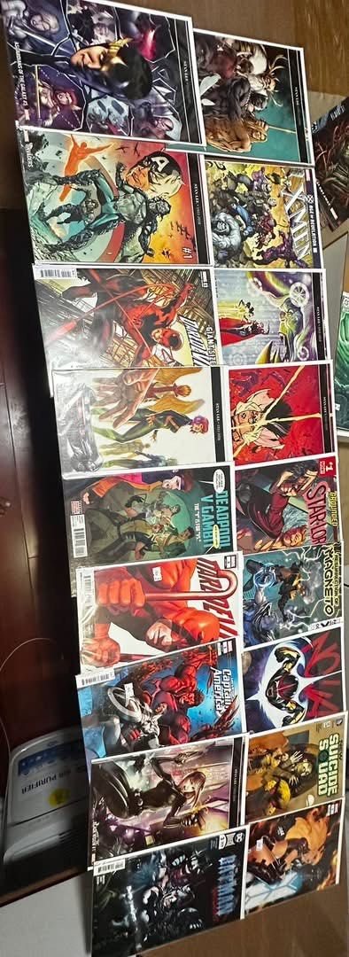 Assorted Marvel and dc Comic Books Lot (Category: Comics & Manga) located in Caloocan City. Submitted by saintsss23 (Listing ID 1464851342, Image 1). Description: Random set: Asgardian of the galaxy issue 5 Avengers issue 12 Batman who laughs issue 3 Black widow issue 1 Captain America Sam Wilson issue 1 Daredevil issue 3 Deadpool vs Gambit issue 4 Extermination issue 5 Giant-size Daredevil issue 1 Invaders issue 1 Magic issue 1 New Suicide Squad