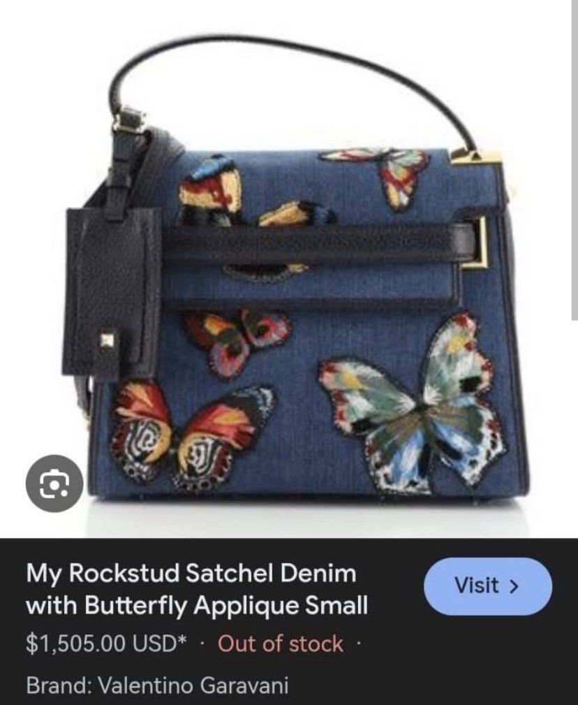 Auth Rare denim Valentino my rock stud bag (Category: Shoulder Bags) located in Muntinlupa City. Submitted by shoebizzness (Listing ID 1464805203, Image 1). Description: Rare Valentino denim bag Mint condition EUC Guaranteed authentic I prefer cross body style Size 10 x 8 x 5 inches Buyer pays sf Alabang meet up ok .