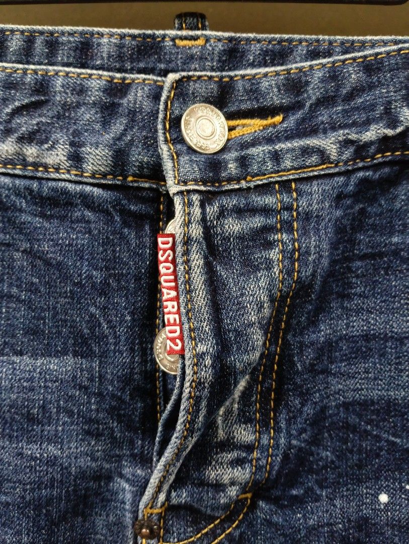 AUTHENTIC DSQUARED2 Dsquared2 Slim Jeans (Category: Luxury Apparel) located in Cagayan de Oro. Submitted by warmbird-f84aab (Listing ID 1464821326, Image 2). Description: 🔥 Premium Italian-made luxury denim – S74LB0233 style 🎨 Paint splatter / distressed biker wash – iconic Dsquared2 design 📋 Details: - Tagged EU 50 (fits ~34–36 waist) - Slim fit, cropped/tapered cut - All tags, leather patch, red D2 tab, branded hardware intact - Born in Cana
