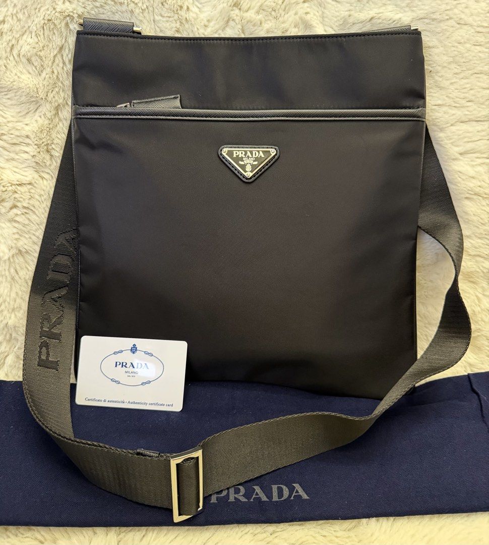 Authentic Prada Tessuto Canvas Slim Messenger Bag (Category: Sling Bags) located in Manila. Submitted by mrsmdxbseller (Listing ID 1464911496, Image 1). Description: .