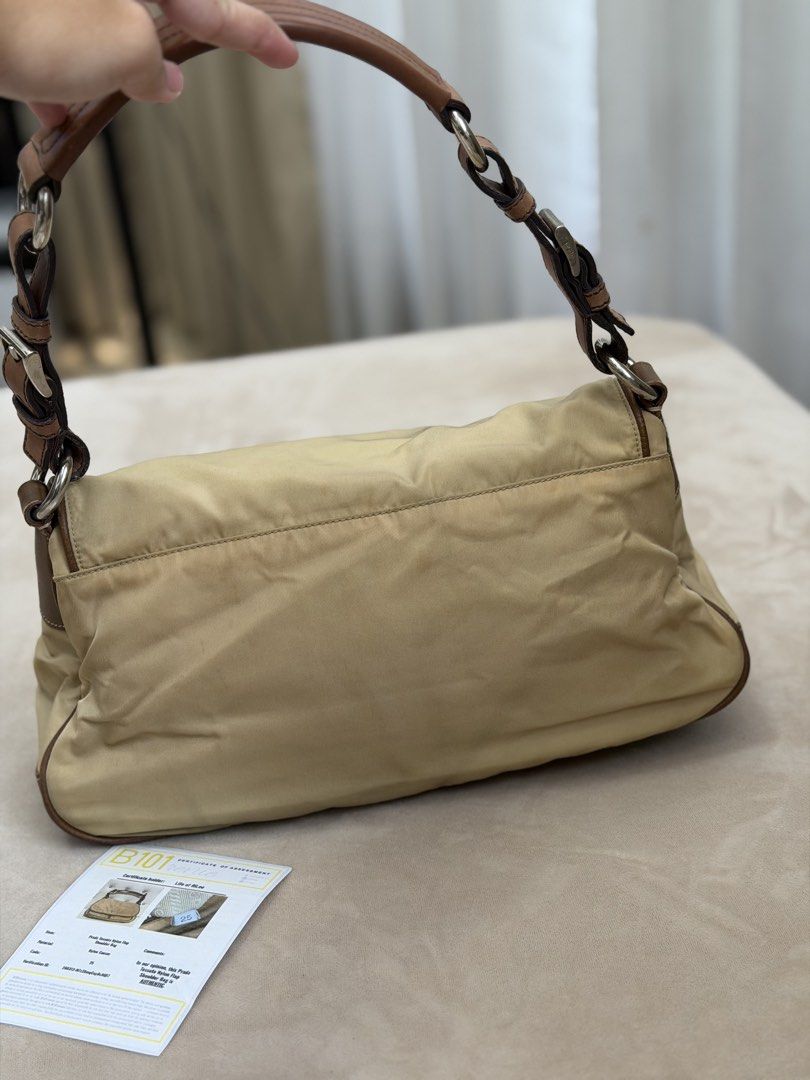 Authentic Prada Tessuto Nylon Flap Shoulder Bag (Category: Shoulder Bags) located in Manila. Submitted by maria_2326 (Listing ID 1464945265, Image 2). Description: Prada Tessuto Nylon Flap Shoulder Bag 💯% Authentic W/ Certificate of Authenticity only No lowballing! Location: Manila/QC.