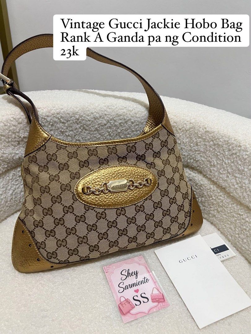 Authentic Vintage Gucci Jackie Hobo Bag (Category: Luxury Bags & Wallets) located in Pasig City. Submitted by sheyfabph (Listing ID 1464853393, Image 1). Description: Authentic Vintage Gucci Jackie Hobo Bag 23k.