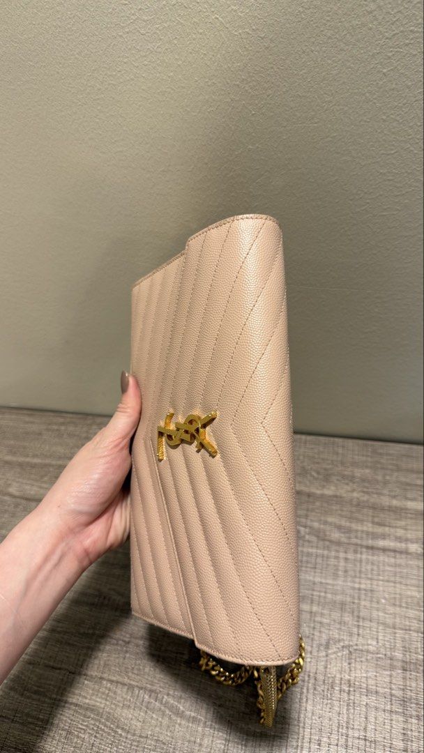 Authentic YSL WOC Wallet on Chain (Category: Luxury Bags & Wallets) located in Taguig. Submitted by maliashoppingaccount (Listing ID 1464963177, Image 3). Description: Authentic YSL Cassandre Wallet on Chain Medium Excellent condition Minor corner rubs Can easily get retouched at Doctor Leather 💯 Money back guarantee Add 2k for legitgrails Meet up BGC Shipping via LBC Grab/Lalamove pickup.