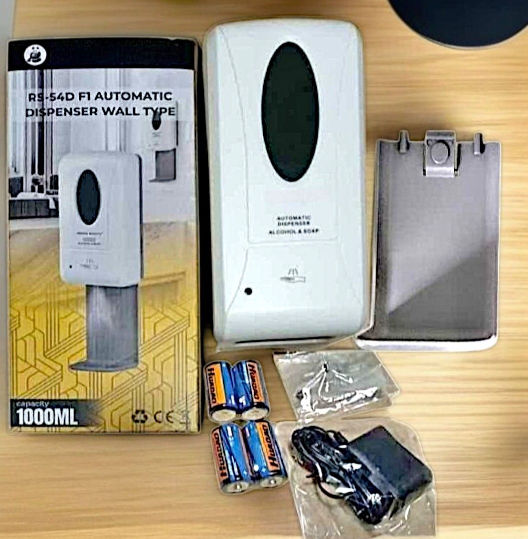 Automatic Alcohol Soap Dispenser 1000ml Wall Mount (Category: Medical Supplies & Tools) located in Manila. Submitted by noel_o (Listing ID 1464859114, Image 1). Description: Automatic Alcohol Soap Dispenser 1000ml Wall Mount Features infrared and ultraviolet sensor technology. It dispenses alcohol or liquid soap when hands are placed below. The dispenser comes with a set of screws for wall mount, A power adapter, and batteries for its dispensing 
