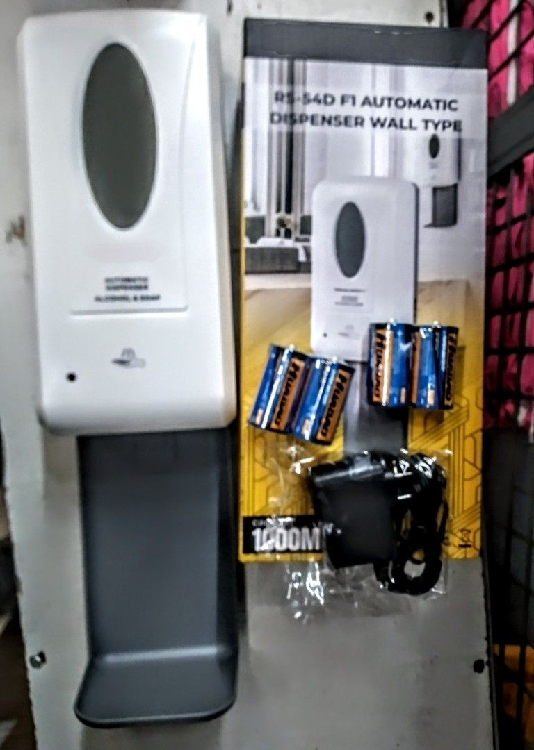 Automatic Alcohol Soap Dispenser 1000ml Wall Mount (Category: Medical Supplies & Tools) located in Manila. Submitted by noel_o (Listing ID 1464859114, Image 2). Description: Automatic Alcohol Soap Dispenser 1000ml Wall Mount Features infrared and ultraviolet sensor technology. It dispenses alcohol or liquid soap when hands are placed below. The dispenser comes with a set of screws for wall mount, A power adapter, and batteries for its dispensing 