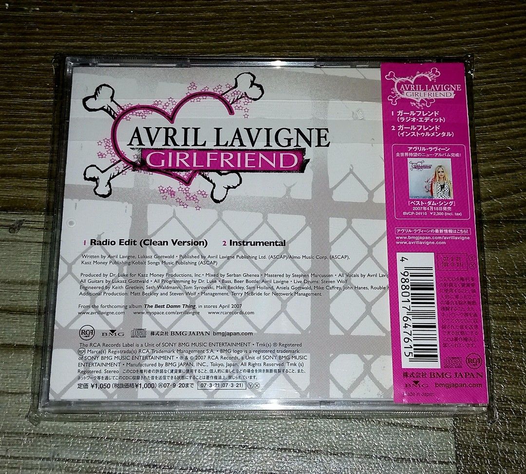 AVRIL LAVIGNE - GIRLFRIEND CD SINGLE (Category: CDs & DVDs) located in Talavera. Submitted by thalifan46 (Listing ID 1464896394, Image 3). Description: AVRIL LAVIGNE - GIRLFRIEND CD SINGLE NOTE : WAG NA LANG MAG MESSAGE KUNG HINDI NAMAN INTERESADO SA ITEM AT HANAP LANG AY KAKWENTUHAN.. WHAT YOU SEE IS WHAT YOU GET 100% ORIGINAL AUTHENTIC.. MOP : GCASH OR PALAWAN.. COURIER :LBC, JRS, J&T.. STRICTLY NO COD‼️.