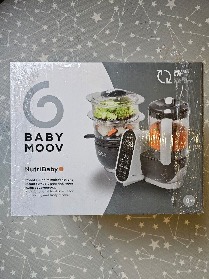 Babymoov Nutribaby+ Multifunctional Food Processor (Category: Weaning & Toddler Feeding) located in Makati City. Submitted by camillamanila (Listing ID 1464810834, Image 1). Description: - Brand new and still sealed in original plastic wrap (RFS: already have another one) - All-in-one baby food maker: steam cooks, blends, defrosts, and warms bottles - Large capacity with dual units to cook and blend at the same time - Easy-to-use digital control 