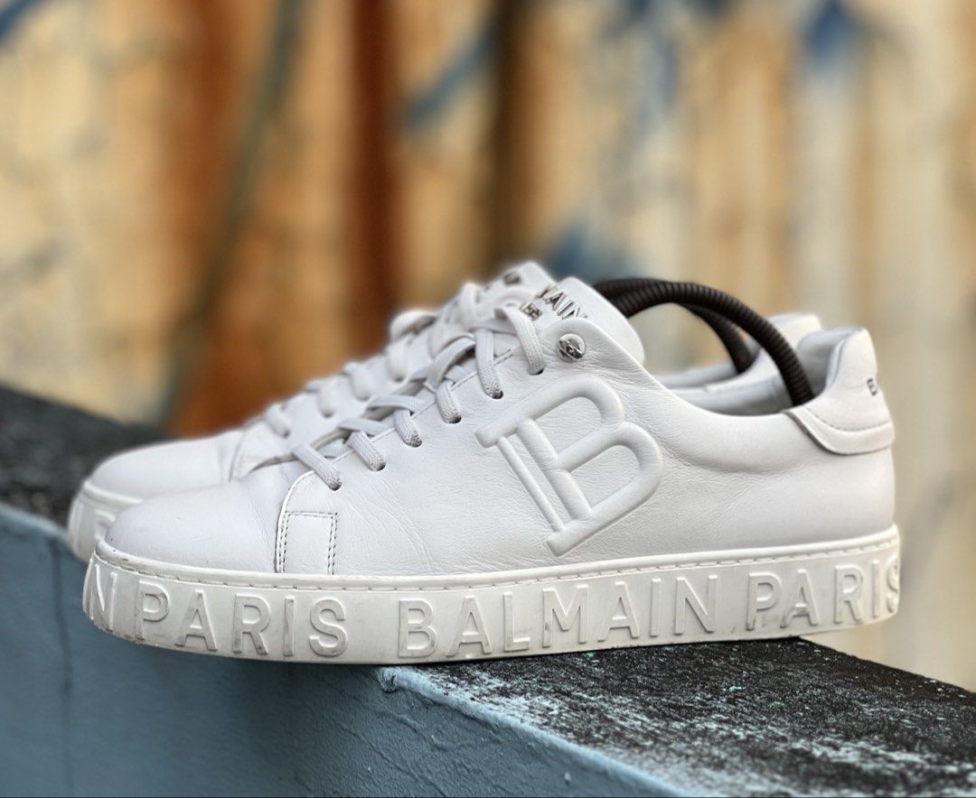 Balmain B court sneakers (Category: Sneakers) located in Pasig City. Submitted by store_4_all_season (Listing ID 1464946780, Image 3). Description: Size 41 on tag fit upto 42 / 27.5 cm insole Used - very good condition Minimal signs of usage 📩📩📩.