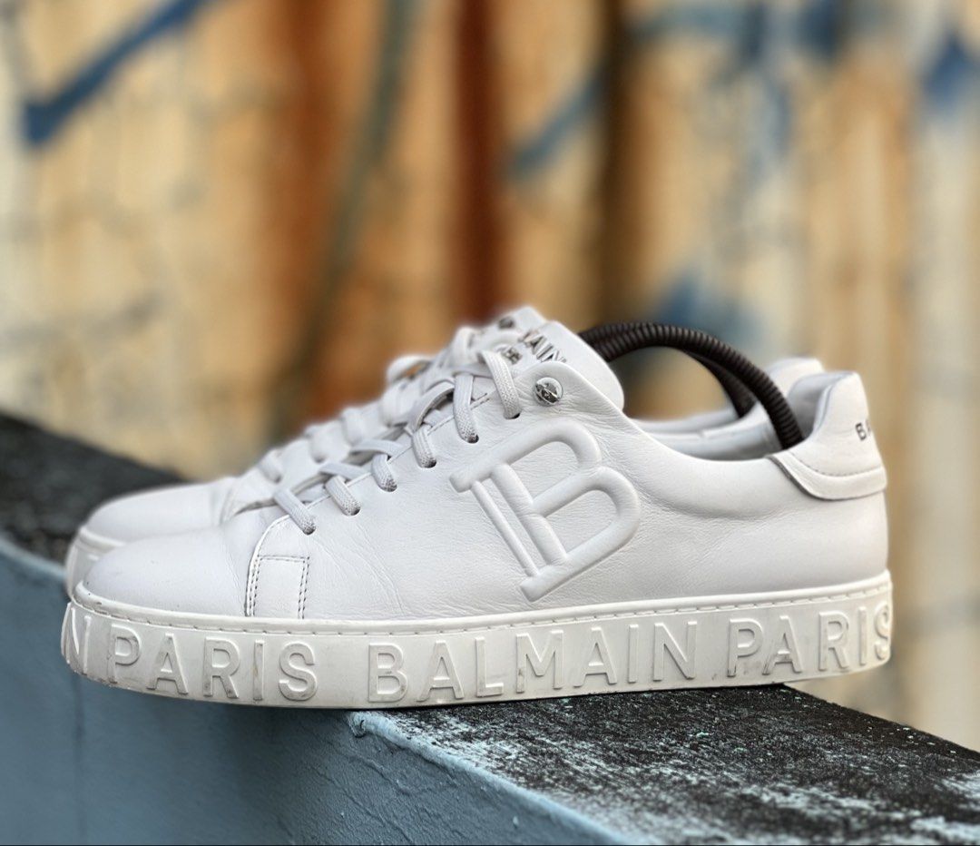 Balmain B court sneakers (Category: Sneakers) located in Pasig City. Submitted by store_4_all_season (Listing ID 1464946780, Image 2). Description: Size 41 on tag fit upto 42 / 27.5 cm insole Used - very good condition Minimal signs of usage 📩📩📩.
