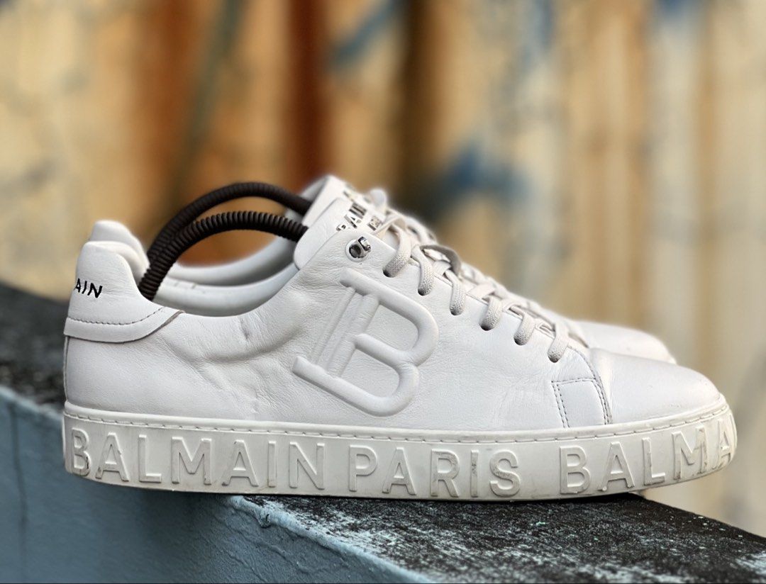Balmain B court sneakers (Category: Sneakers) located in Pasig City. Submitted by store_4_all_season (Listing ID 1464946780, Image 1). Description: Size 41 on tag fit upto 42 / 27.5 cm insole Used - very good condition Minimal signs of usage 📩📩📩.