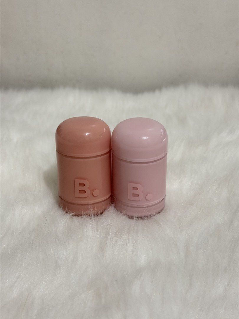 BANILA Co Romantic Blush Lip & Cheek Set (Category: Makeup) located in Manila. Submitted by krystel.bk (Listing ID 1464771543, Image 2). Description: - Brand: Banila Co - Item: Romantic Blush Lip & Cheek - Shades included: 01 Dear Bunny and 12 Peach Mousse - Condition: Swatched only - Net Weight: 3.7g each - Formula: Creamy multi-use for lips and cheeks - Packaging: Cute, compact capsule design ideal for daily touch-ups - Expiry dates clearly pri