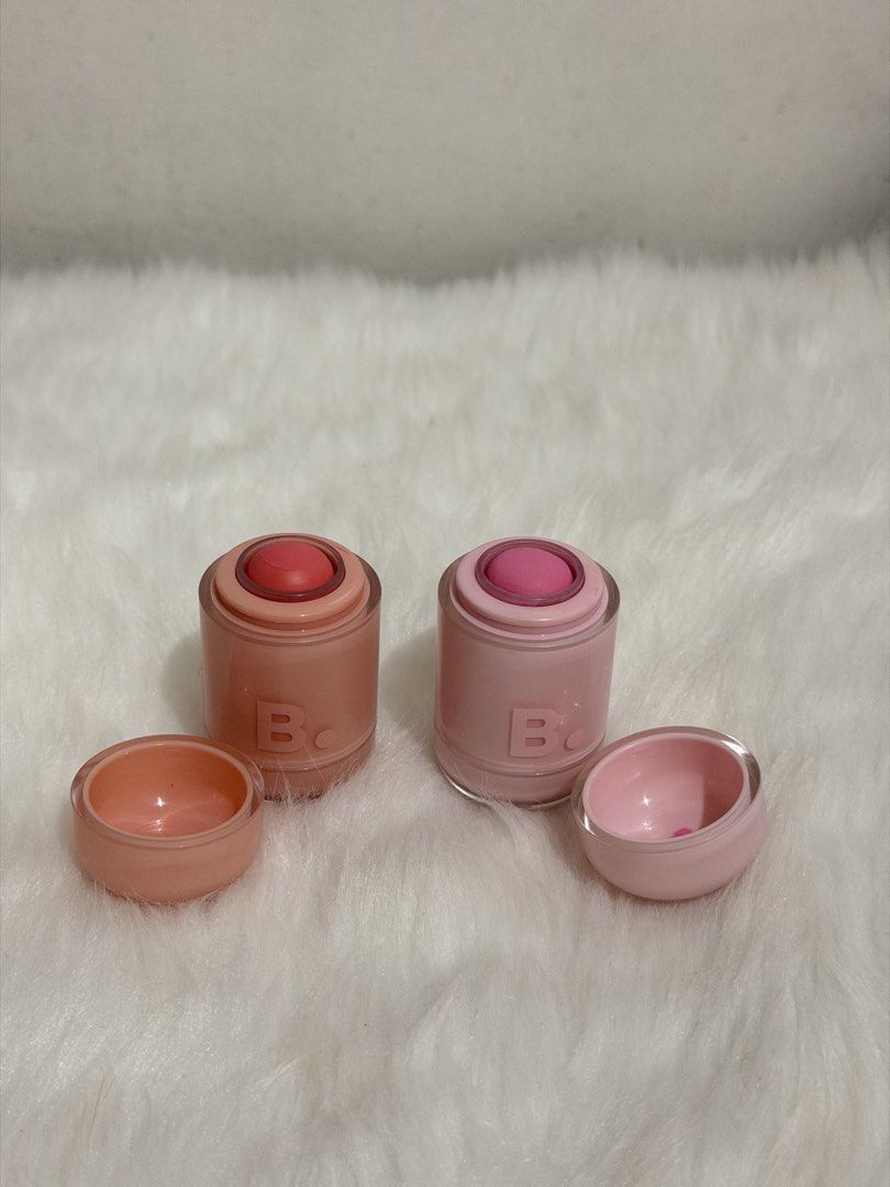 BANILA Co Romantic Blush Lip & Cheek Set (Category: Makeup) located in Manila. Submitted by krystel.bk (Listing ID 1464771543, Image 1). Description: - Brand: Banila Co - Item: Romantic Blush Lip & Cheek - Shades included: 01 Dear Bunny and 12 Peach Mousse - Condition: Swatched only - Net Weight: 3.7g each - Formula: Creamy multi-use for lips and cheeks - Packaging: Cute, compact capsule design ideal for daily touch-ups - Expiry dates clearly pri