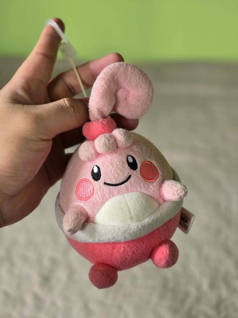 Banpresto Pokémon Cherubi Plush Toy (Category: Plushies & Soft Toys) located in Baguio. Submitted by je_ver_lyn16 (Listing ID 1464845492, Image 1). Description: - Authentic Banpresto Cherubi Pokémon plush - Features pink body, curly stem, white belly, and stitched face - Includes original side tag and top hanging loop - Perfect addition to any Pokémon plush collection.