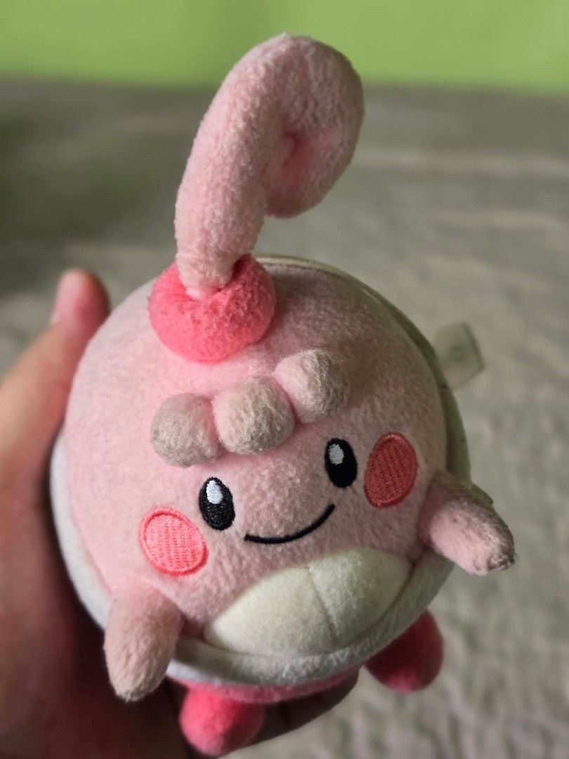 Banpresto Pokémon Cherubi Plush Toy (Category: Plushies & Soft Toys) located in Baguio. Submitted by je_ver_lyn16 (Listing ID 1464845492, Image 2). Description: - Authentic Banpresto Cherubi Pokémon plush - Features pink body, curly stem, white belly, and stitched face - Includes original side tag and top hanging loop - Perfect addition to any Pokémon plush collection.
