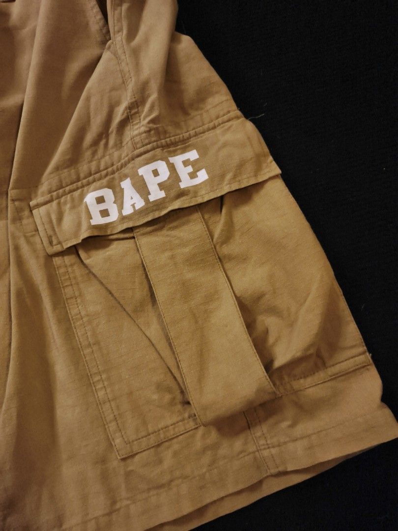 Bape Cargo Jorts (Category: Shorts) located in San Fernando. Submitted by gaboo_asncn (Listing ID 1464866543, Image 3). Description: - Bape Cargo Jorts - Size: W-40/L-24/T-15/LO-11.5 - Condition: Excellent - Color Rate: 9.5/10 - No issue: "Need Wash".
