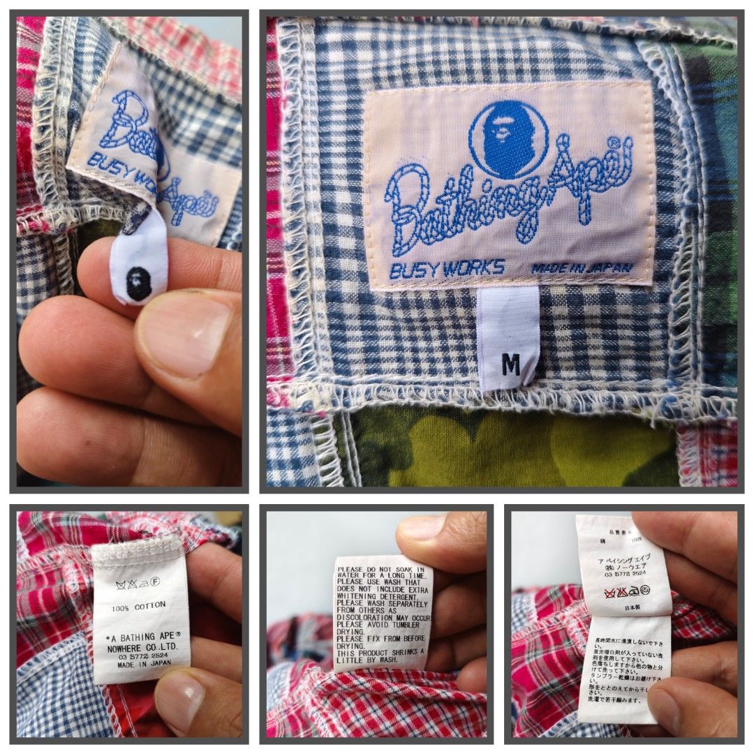 Bathing ape patchwork (💯 authentic)Japan made (Category: Tshirts & Polo Shirts ) located in Baguio. Submitted by archival_thrifted.ph. (Listing ID 1464884574, Image 2). Description: FOR SALE‼️ . BATHING APE PATCHWORK MENS LONG SLEEVE POLO .MADE IN JAPAN 🇯🇵 .💯 AUTHENTIC .EXCELLENT CONDITION .SIZE MEDIUM ON TAG .PHP 2800 PLUS SF .❌❌ COP/COD .MOP GCASH .COURIER J&T .BAGUIO AREA .DM FOR SURE BUYER TY.
