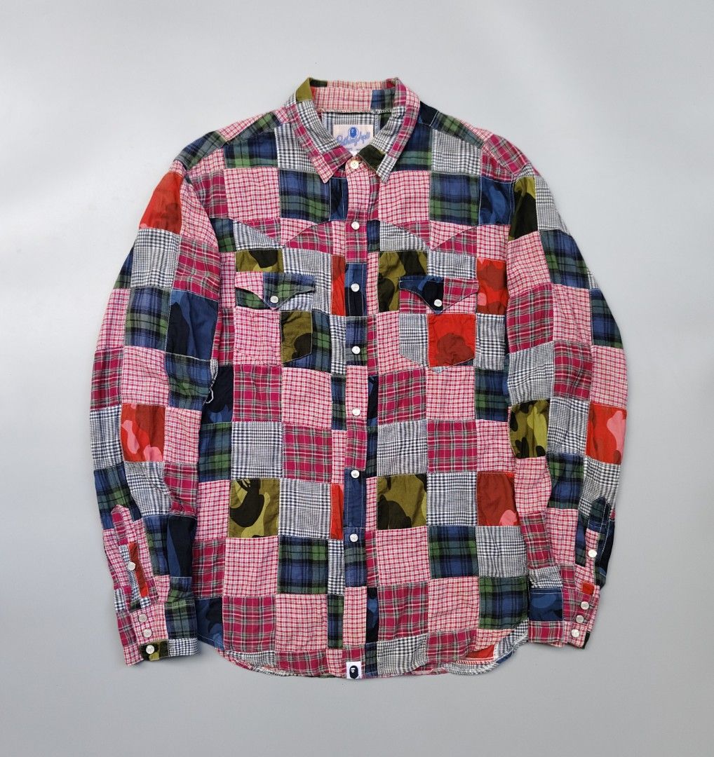 Bathing ape patchwork (💯 authentic)Japan made (Category: Tshirts & Polo Shirts ) located in Baguio. Submitted by archival_thrifted.ph. (Listing ID 1464884574, Image 1). Description: FOR SALE‼️ . BATHING APE PATCHWORK MENS LONG SLEEVE POLO .MADE IN JAPAN 🇯🇵 .💯 AUTHENTIC .EXCELLENT CONDITION .SIZE MEDIUM ON TAG .PHP 2800 PLUS SF .❌❌ COP/COD .MOP GCASH .COURIER J&T .BAGUIO AREA .DM FOR SURE BUYER TY.
