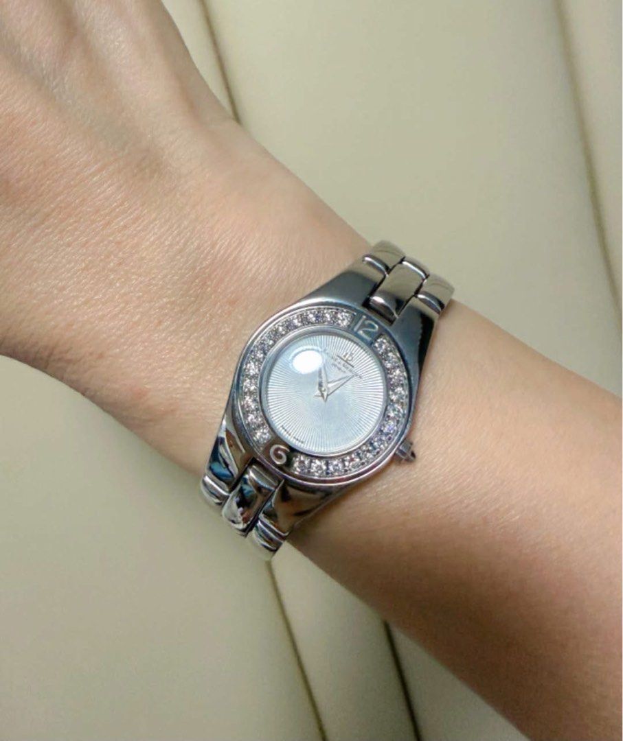 Baum€ & Merci€r (Category: Women's Watches) located in Manila. Submitted by annafinds (Listing ID 1464858978, Image 3). Description: Baum€ & Merci€r luxury ladies’ wristwatch, a stainless steel case and a dazzling diamond-set bezel. - Size 7 or smaller With provided box ₱37,500 Open for layaway..